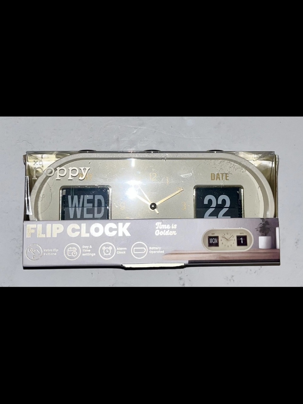 XO POPPY Retro Calendar Flip
Alarm Clock Date Day Vintage Vibe
Battery SEALED